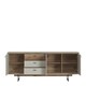 image 2 of Rivero 3 Door 3 Drawer Wide Sideboard in Grey and Oak