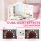 image 4 of AIYAPLAY Kids Dressing Table and Stool Set, Girls Vanity Table with 2-Colour LED Lights, Tri-Folding Mirror and Side Storage Pocket, Children Makeup Desk for Ages 3-8 Years, White