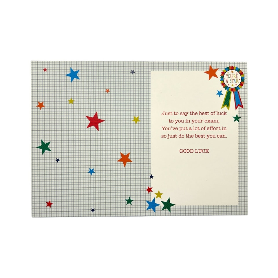 image 1 of In Your Exams Colourful Rosette Design Good Luck Card