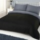 image 2 of OHS Plain Reversible Soft Microfibre Duvet Cover and Pillowcase Set, Single - Black/Grey