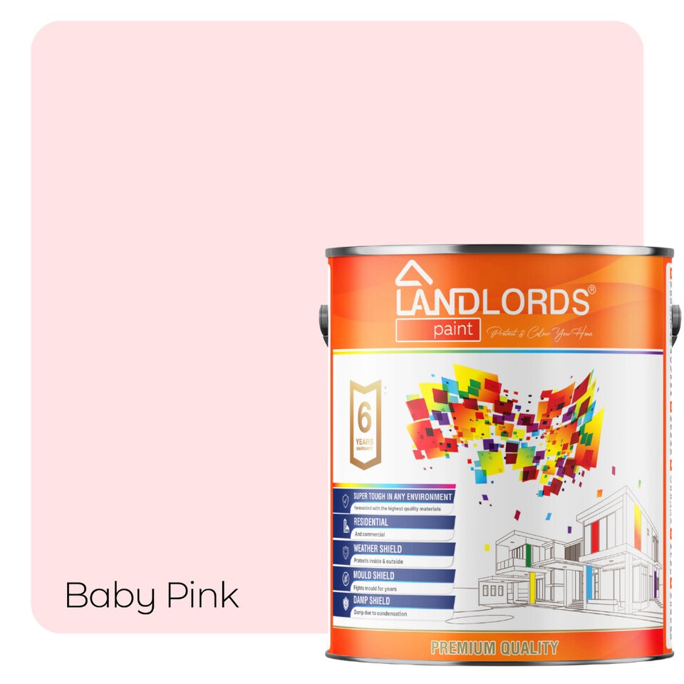 image 1 of Landlords Paint - Anti-Damp Paint - Damp Proof Protection for Interior Walls & Ceilings - Baby Pink - 1L