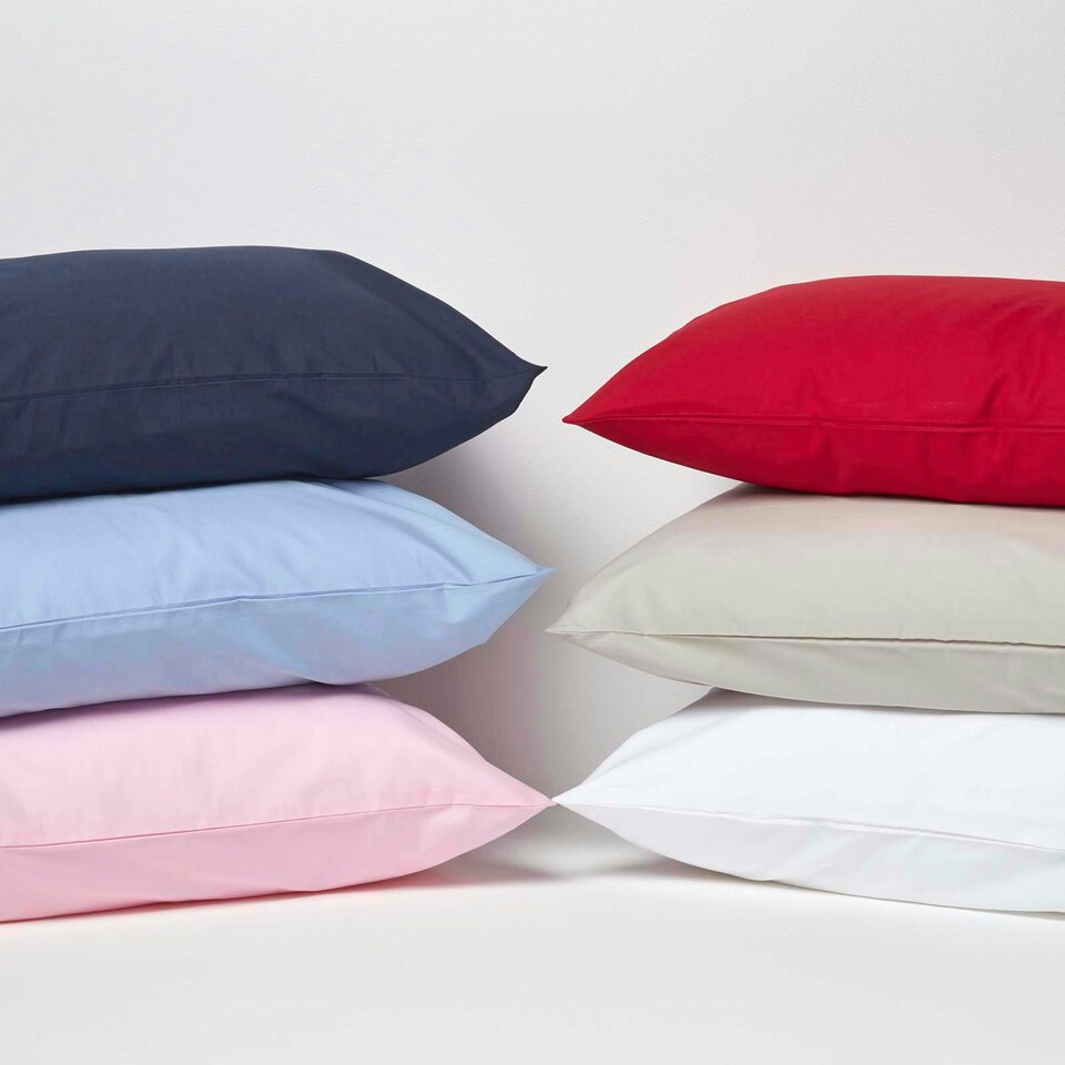 image 1 of Homescapes Blue Cotton Kids Pillowcases 40 x 60 cm 200 Thread Count - 2 Pack Blue