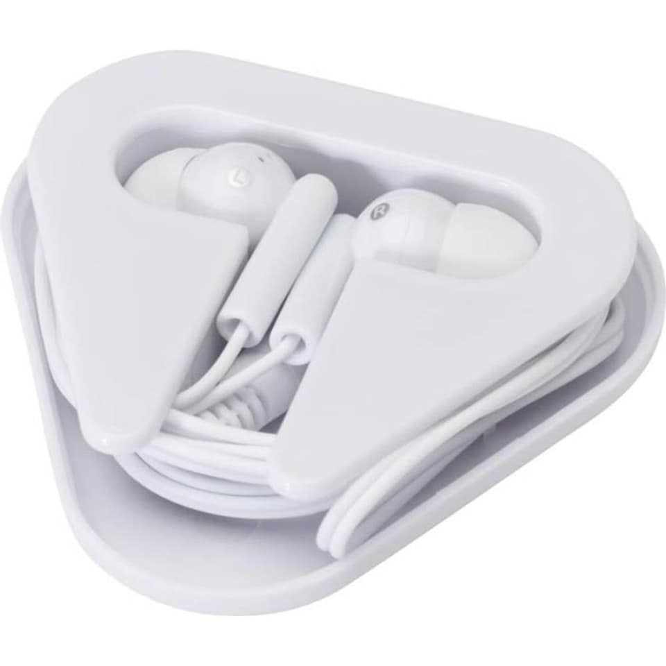 image 1 of Rebel Recycled Plastic Wired Earphones - White - One Size