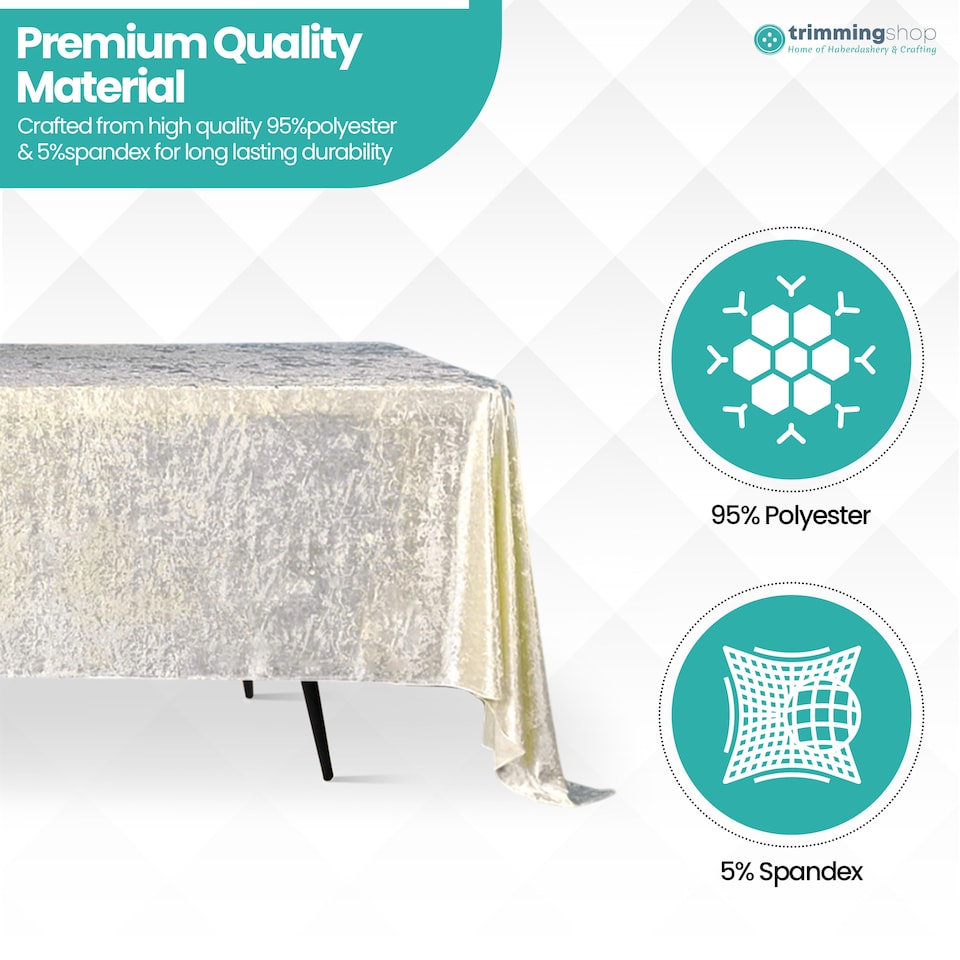 image 1 of Rectangle Crushed Velvet Table Cloth, Washable Table Cover - 90" x 156"