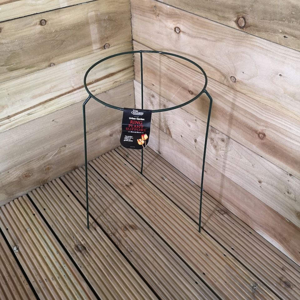 image 1 of Pack of 3 Tom Chambers Urban Metal Herbaceous Garden Plant Support Ring Medium 30cm x 50cm