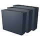 image 1 of 58cm Urbi Case Tall Rectangular Planter | Black | Black & Set of 3 | 3