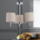 image 4 of Brea - Chrome 3 Light Fitting with Natural Linen Shades | Chrome | Brown | 1