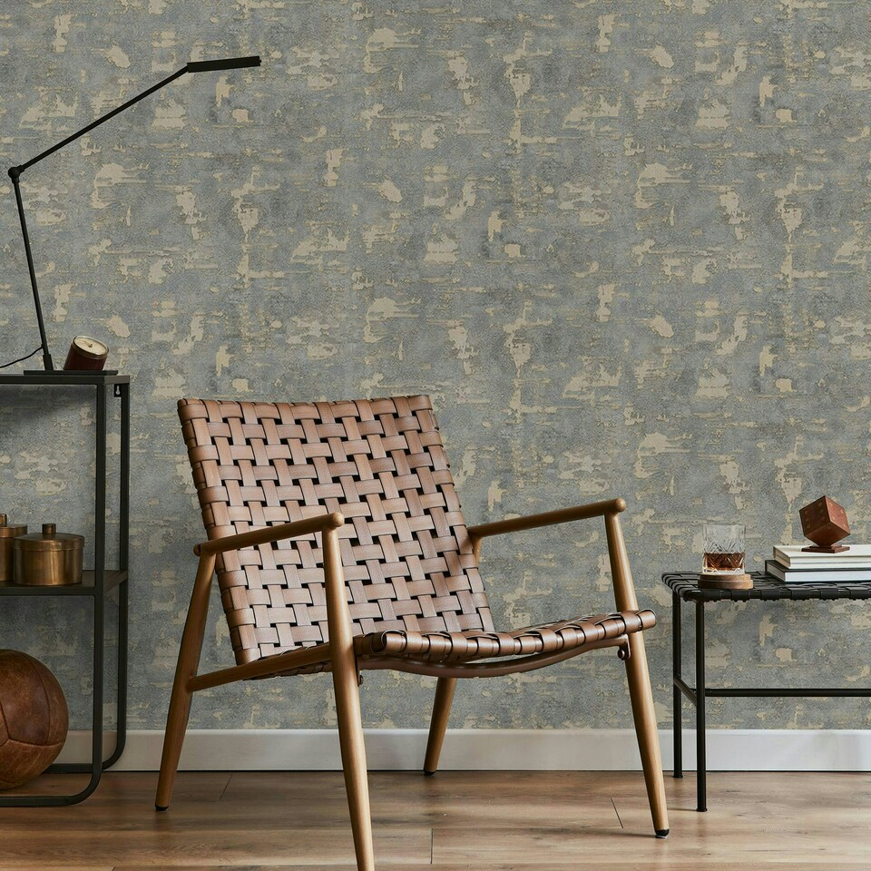 image 1 of Boutique Ornamental Texture Steel / Gold Texture Wallpaper Gold | Gold,Silver