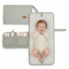 MiniDream Baby Travel Changing Mat with Pockets & Hanging Strap - Sage