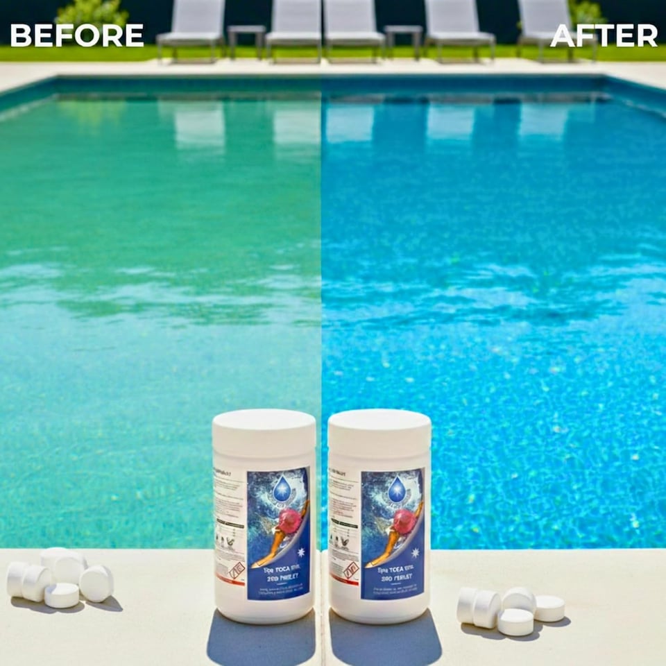 image 1 of 2 Kg Chlorine Tablets Water Treatment for Rapid Disinfecting and Cleaning of Hot Tub Spa and Swimming Pool 100 x 20g