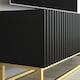 image 4 of TV Unit 100cm Black Matt Fluted Fronts with Gold Metal Base Black