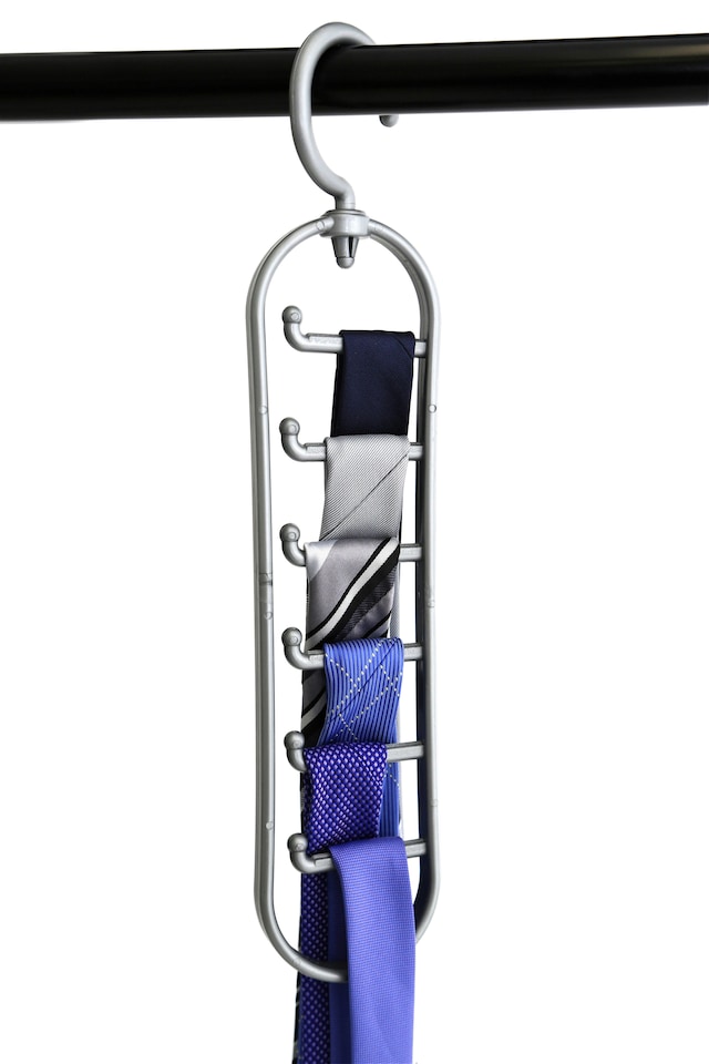 image 1 of Interiors By Premier  Set Of Two Grey Plastic Tie Organiser,Tie Hanger Rack, Tie Drawer Organiser, Ideal Closet System Components