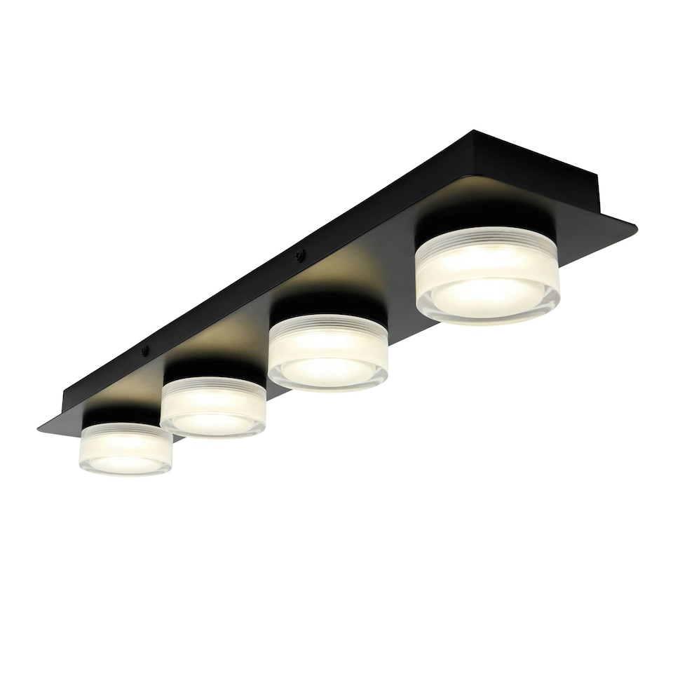 image 1 of BHS Brooke LED Bathroom Ceiling Spotlight Bar | Black | Matte Black | 1