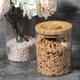 image 6 of Argon Tableware Glass Storage Jars - Carved Wood Lid - 750ml - Modern Round Scandi Organisation Container Glass Jar - Set of 6