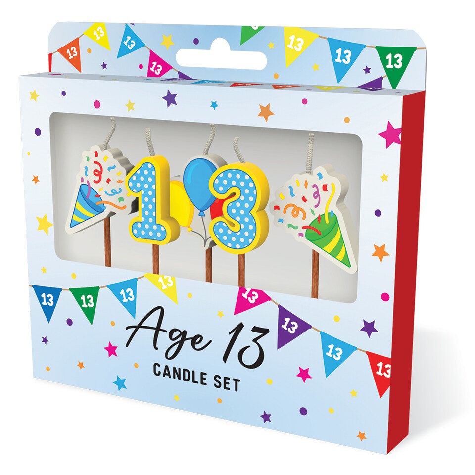image 1 of Milestone 13th Birthday Cake Candle Set