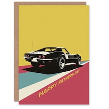 Sports Car Modern Geometric Colour Block Fathers Day Dad Card