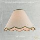 image 6 of Scallop Edge Natural Textured Linen Coolie Lamp Shade with Olive Trims | Green | Olive Green | 1