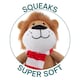 image 4 of Plush Lion With Scarf Dog Toy Squeaker Crinkle Effect Soft Interactive Play Fetch