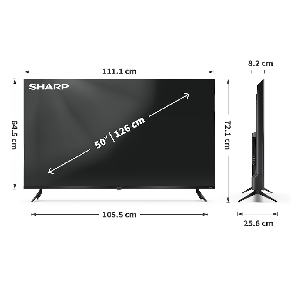 image 1 of SHARP 50HJ6225KB 50 Inch 4K UHD Quantum Dot Smart Roku TV