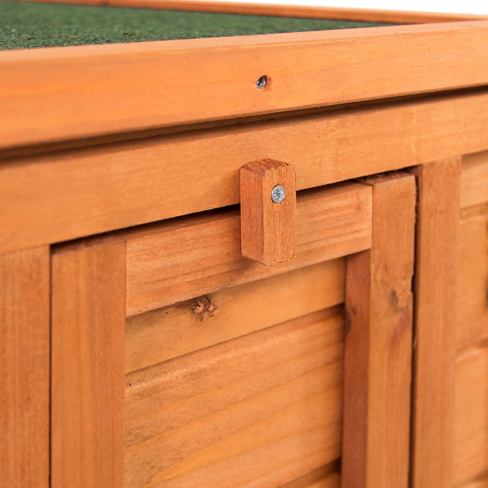 image 1 of Pet Vida Wooden Pet Hutch House Lockable Door Ramp Suitable for Indoor Outdoor Use - Pine