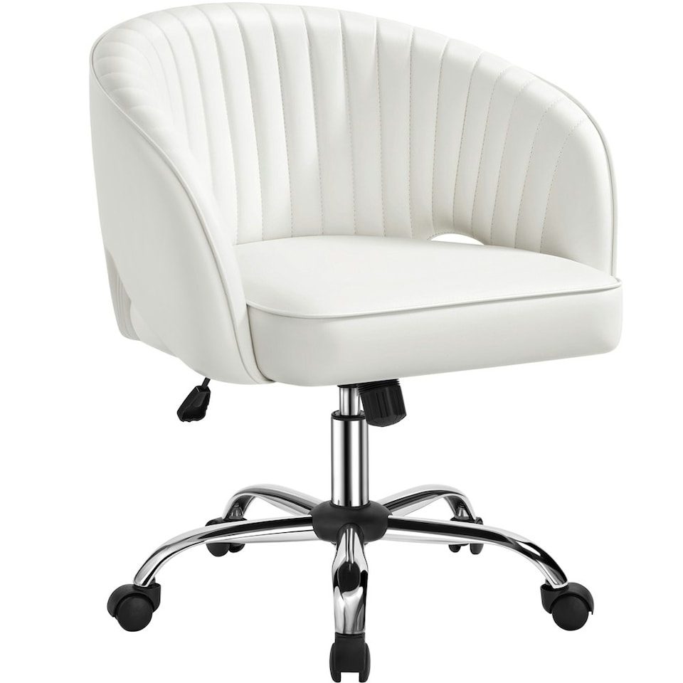 image 1 of Yaheetech Faux Leather Office Chair Adjustable Seat Height N/A | Cream