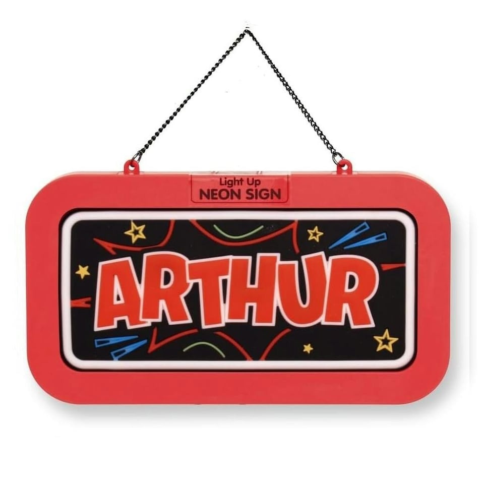 History & Heraldry Light Up Neon Name Sign - Arthur