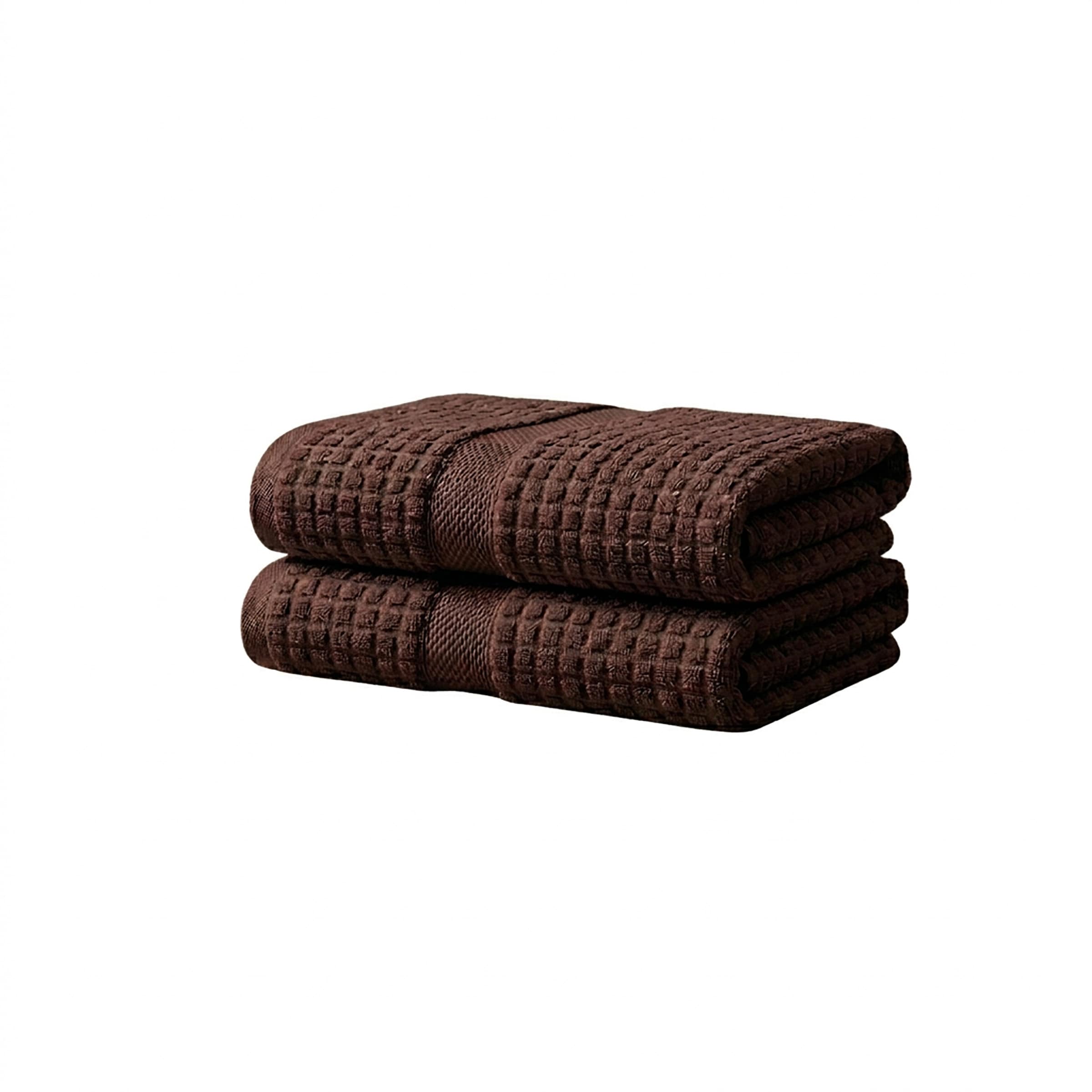 Vision V550 - 2 Pack 100% Cotton Hand Towels in Chocolate