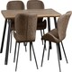 image 9 of Quebec Wave Edge Medium Dining Table Set with 4 Chairs Black | Concrete Effect/Grey