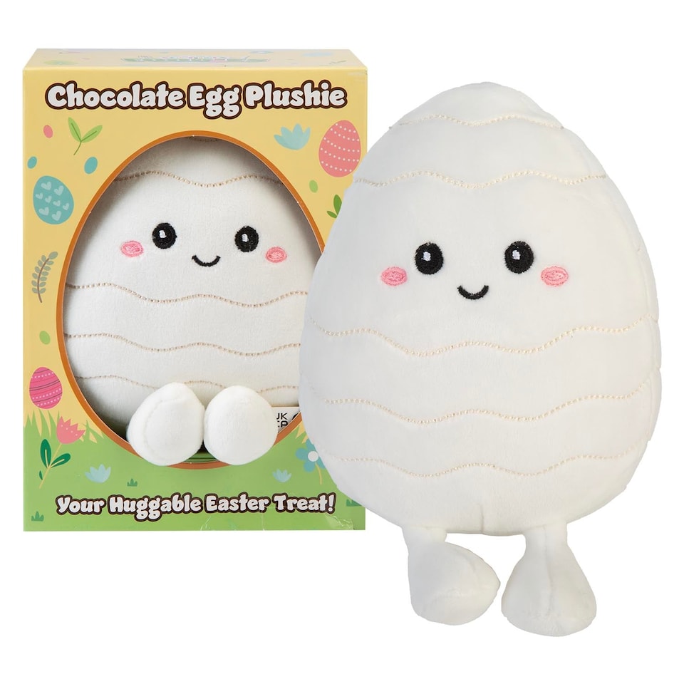 image 1 of PMS Easter Egg Soft Toy in Gift Box 19cm x 15cm, White
