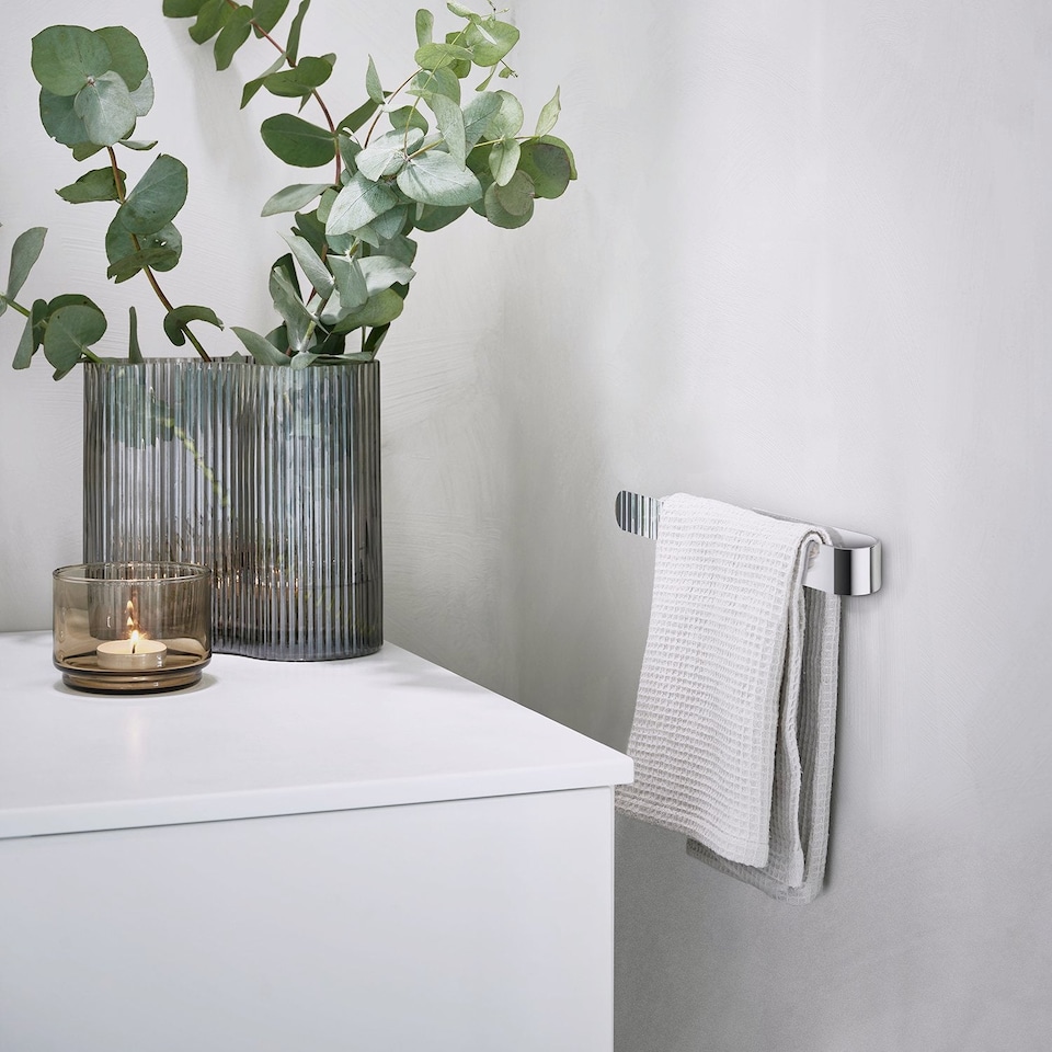 image 1 of BESLAGSBODEN Polished Steel Self Adhesive Bathroom Towel Rail