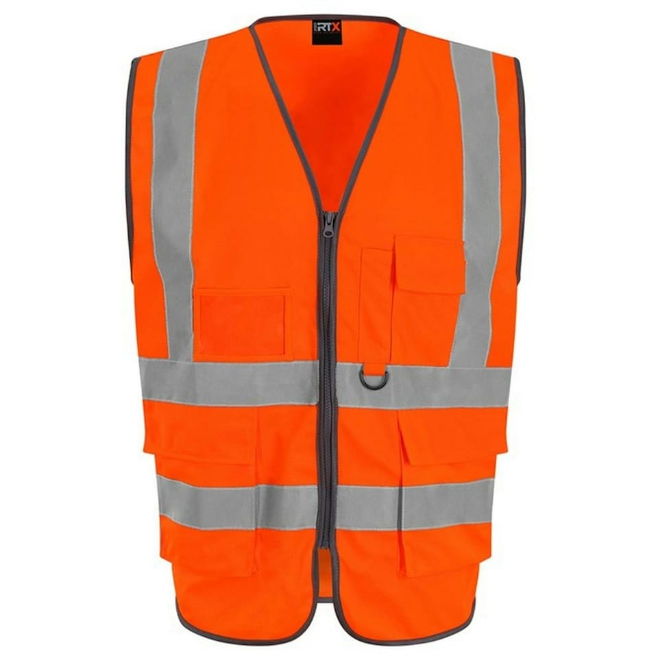 image 1 of Pro RTX High Visibility Unisex Adults Executive Waistcoat - Hi Vis Orange - 3XL