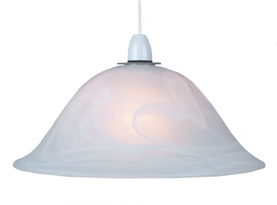 image 1 of White Alabaster Glass Easy Fit Pendant Shade or Floor Lamp Shade | White | White | 1