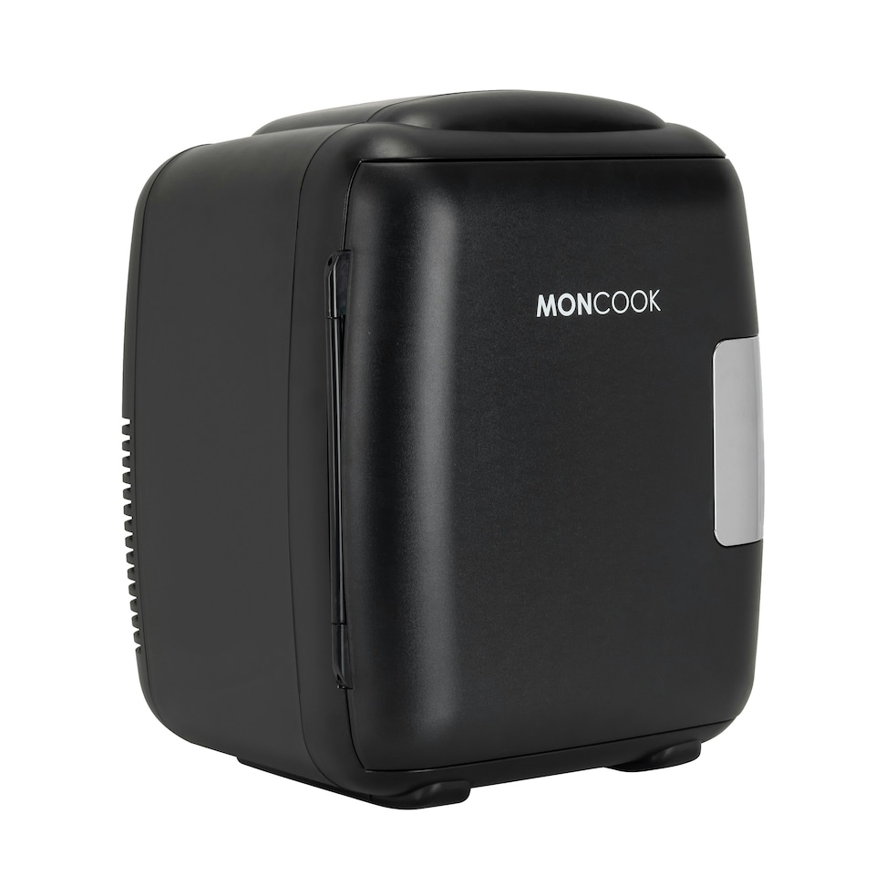 image 1 of MONCOOK Mini Fridge For Bedrooms - Small, Portable & Quiet Mini Fridges For Skincare, Medicine, Food & Drinks - Cooling & Warming Function- 9L - Black Mono