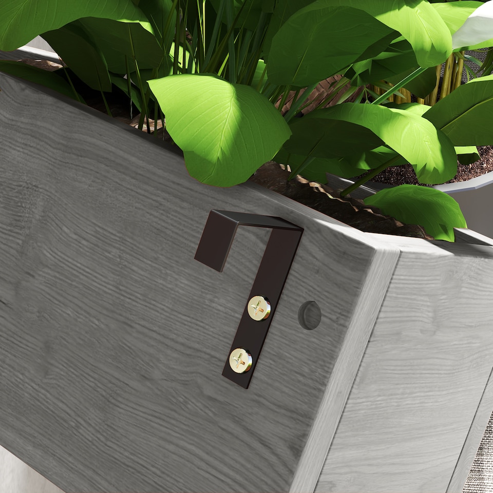 image 1 of Outsunny Wooden Garden Planters with Trellis Wall-mounted Raised Garden Bed | Grey | Grey