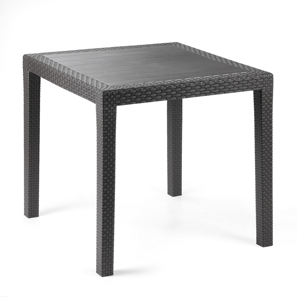 image 1 of Plastic Anthracite Garden Table with Chair | Black | 3