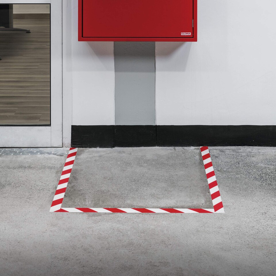 image 1 of Durable DURALINE Safety Non-Slip Hazard Warning Tape | 50mm x 30m | Red/White | Red