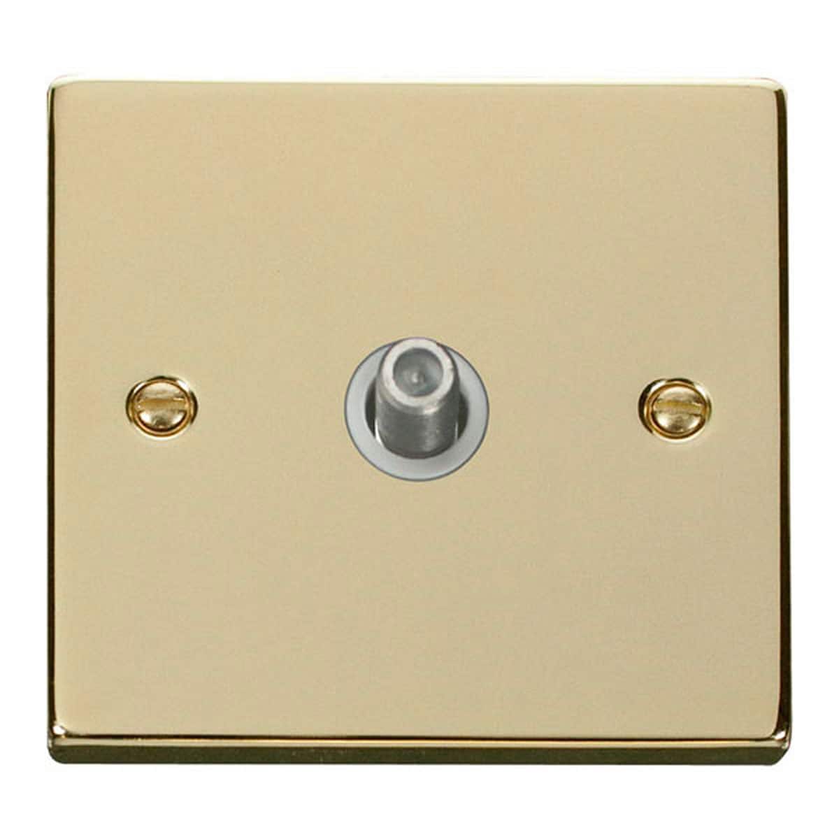 SE HOME Polished Brass Satellite Socket 1 Gang Gold Polished Brass