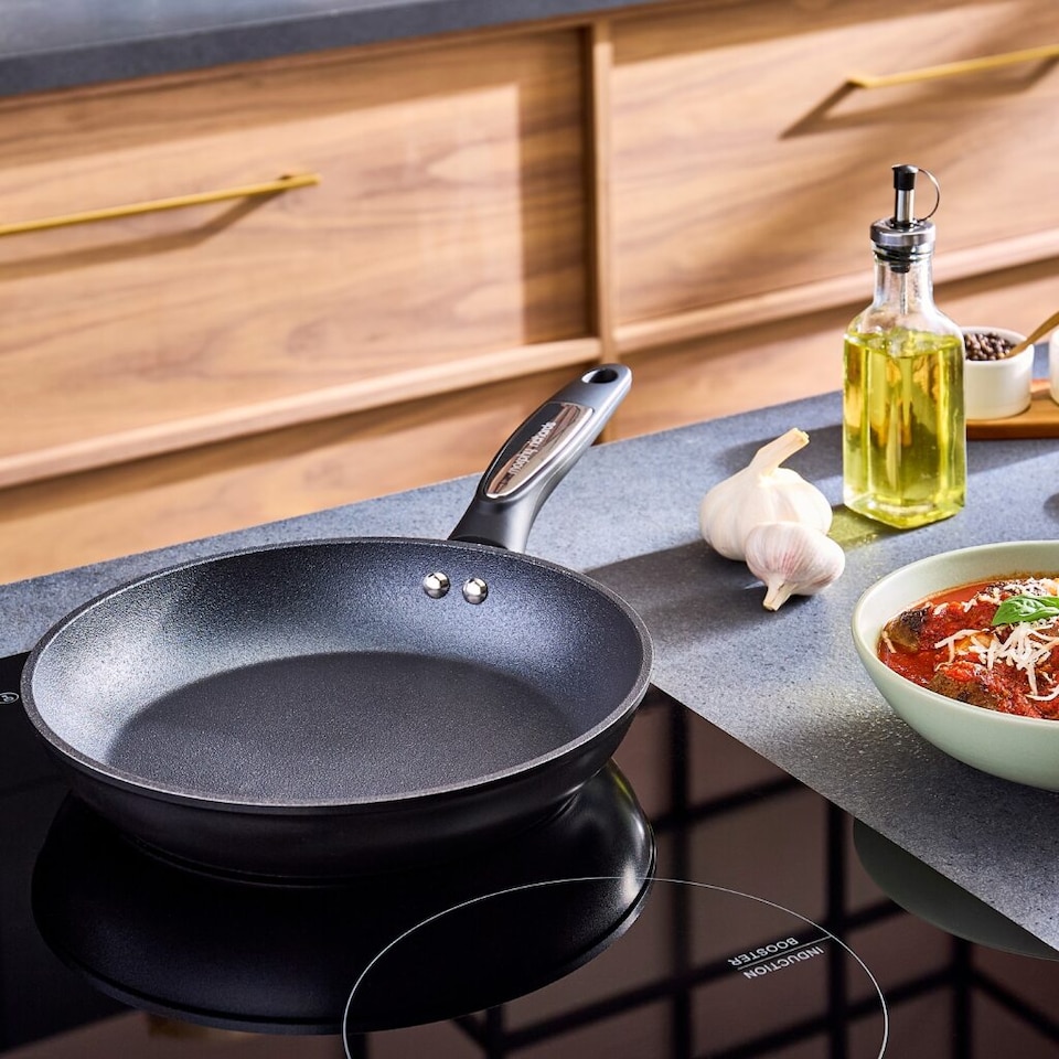 image 1 of Morphy Richards 24cm Forged Aluminium Ceramic Frying Pan - Black