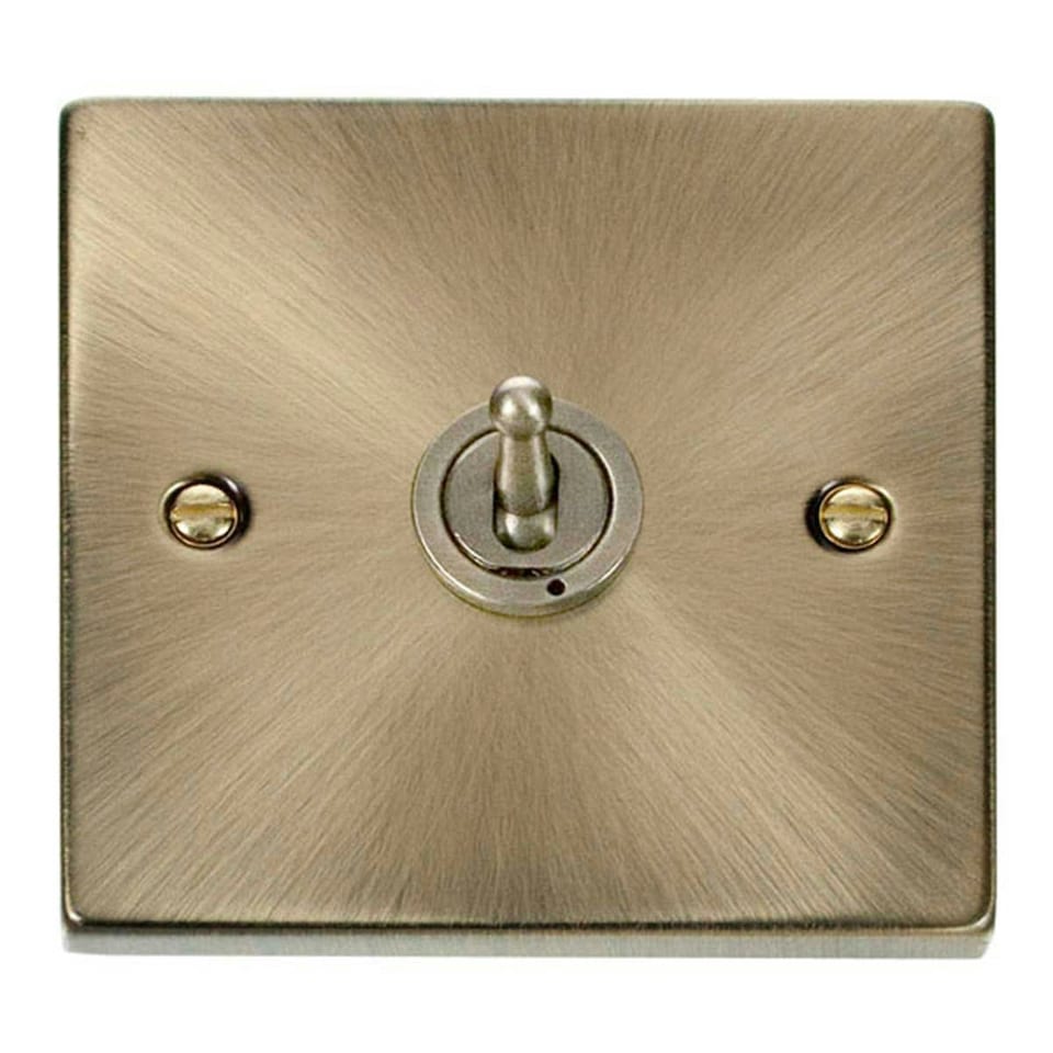 image 1 of SE HOME Antique Brass Intermediate 10AX Toggle Light Switch Brown | Antique Brass