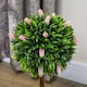 image 10 of HOMCOM Set of 2 Potted Artificial Plants Ball Tree with Flowers, Pink