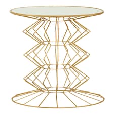 Interiors By Premier Compact Gold Finish Frame Table, Practical Side Table For Livingroom, Mirrored Top Small Lounge Table Gold