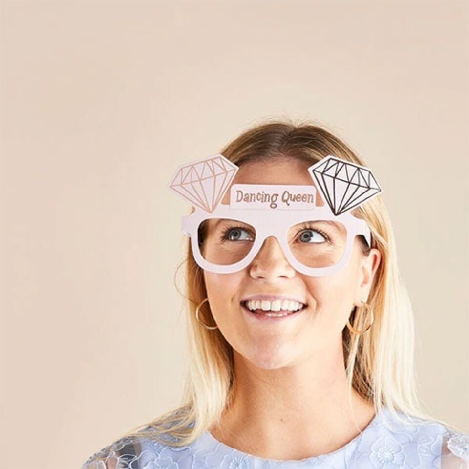 image 1 of Foil Hen Party Cardboard Glasses - Pack of 10 White | One Size