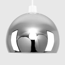 ValueLights Pair Of Mini Retro Chrome Arco Style Dome Ceiling Pendant Light Shades
