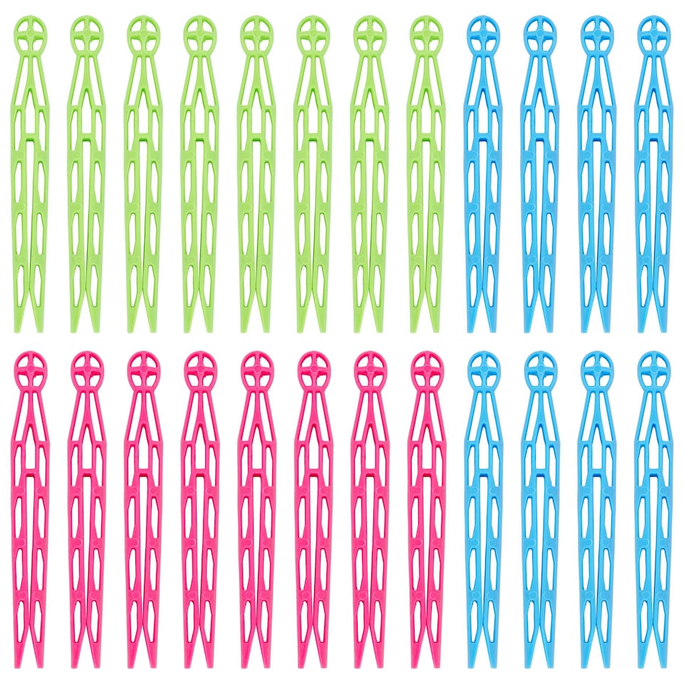 image 1 of Ashley Plastic Dolly Clothes Pegs - Multi - Pack of 24