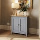 image 1 of Taberno Oak 2 Door Compact Sideboard Dove Grey Grey