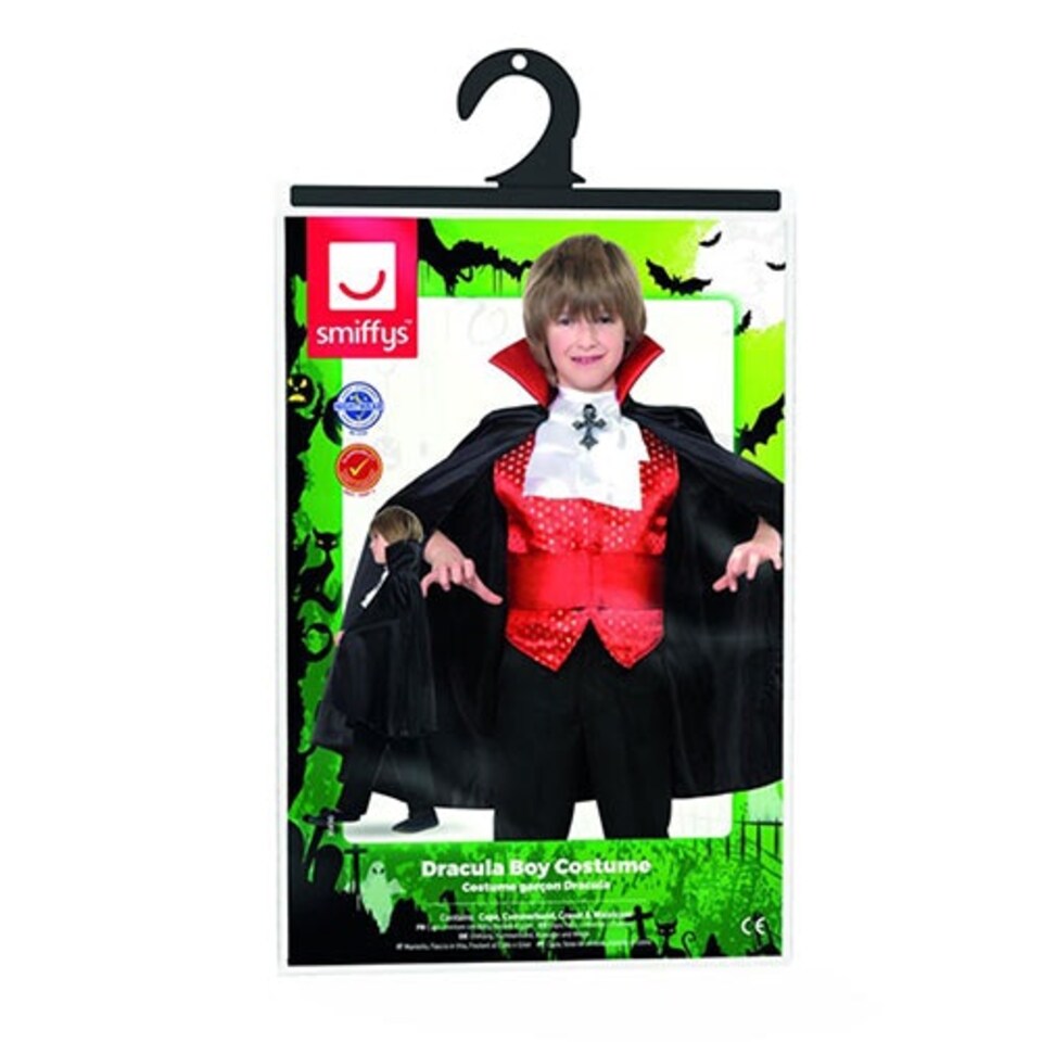 image 1 of Dracula Boy Vampire Fancy Dress Costume Kids Medium - Age 7-9