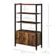 image 5 of HOMCOM Industrial Bookshelf, Storage Cabinet with 3-Tier with Doors, for Home Office, Living Room Rustic Brown