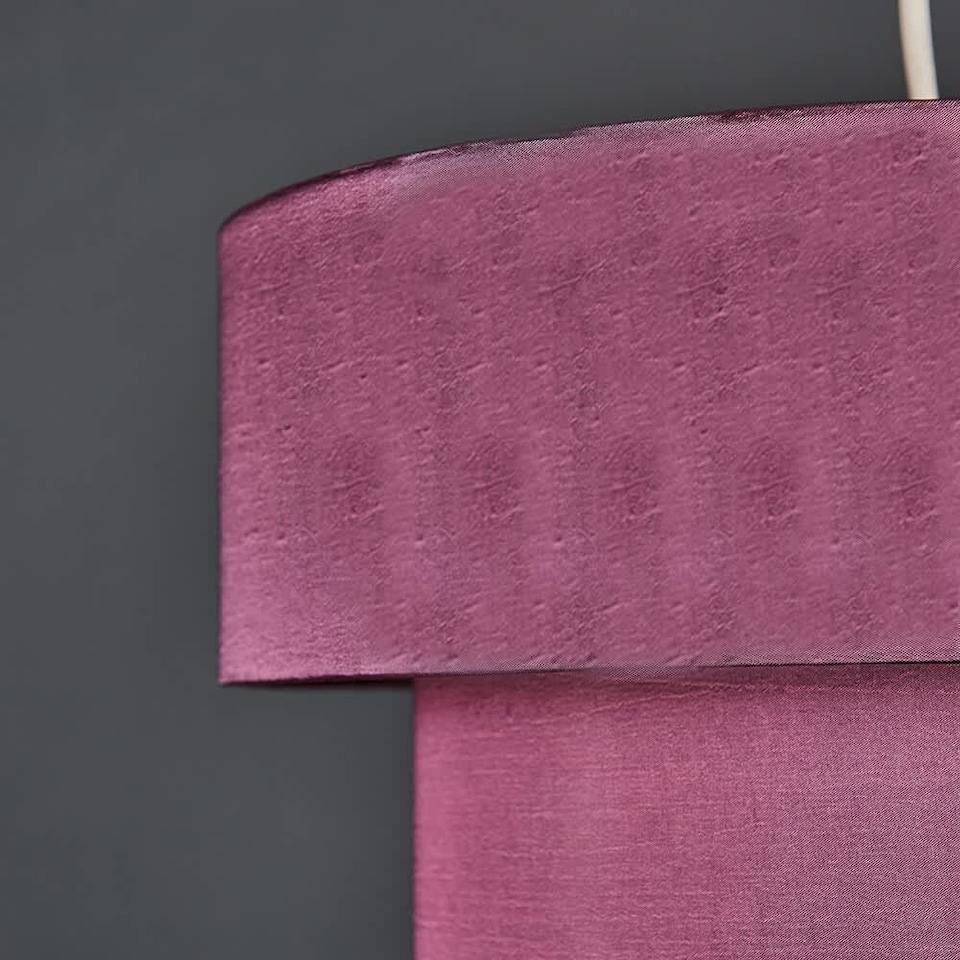 image 1 of ValueLights 3 Tier Purple Faux Silk Ceiling Pendant Light Shade
