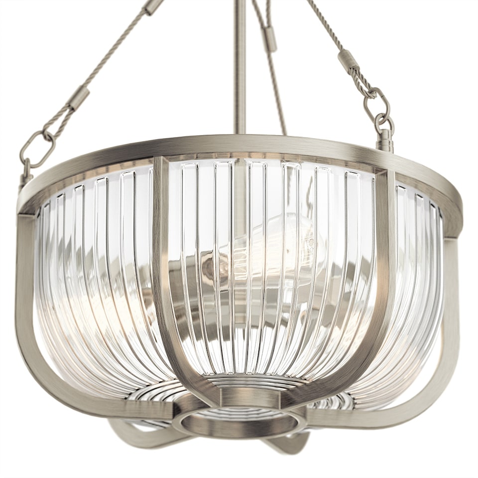 image 1 of Kichler Roux Cylindrical Pendant Ceiling Light Brushed Nickel