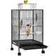 image 1 of Yaheetech 79 cm Tall Open Top Wrought Iron Bird Cage with Rolling Stand Black